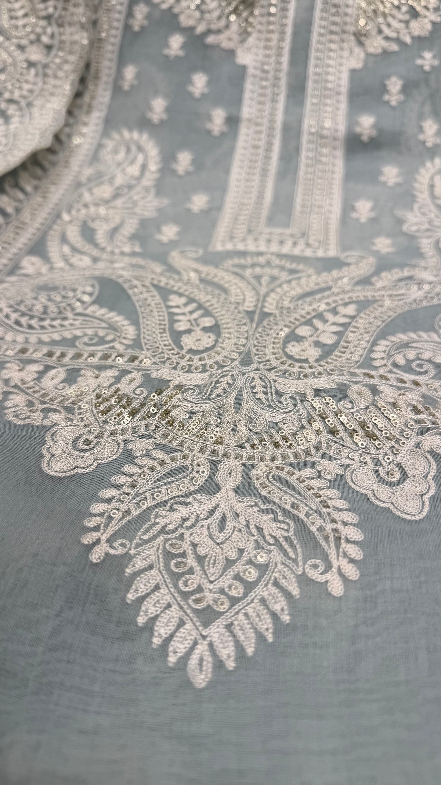 Luxury Unstitched Pakistani Aari Hand Embroidered Mulmul Cotton Suit | Pure Mulmul Cotton Shirt & Dupatta with Manual Resham Aari Work | Premium Jam Cotton Bottom | Designer Summer Collection