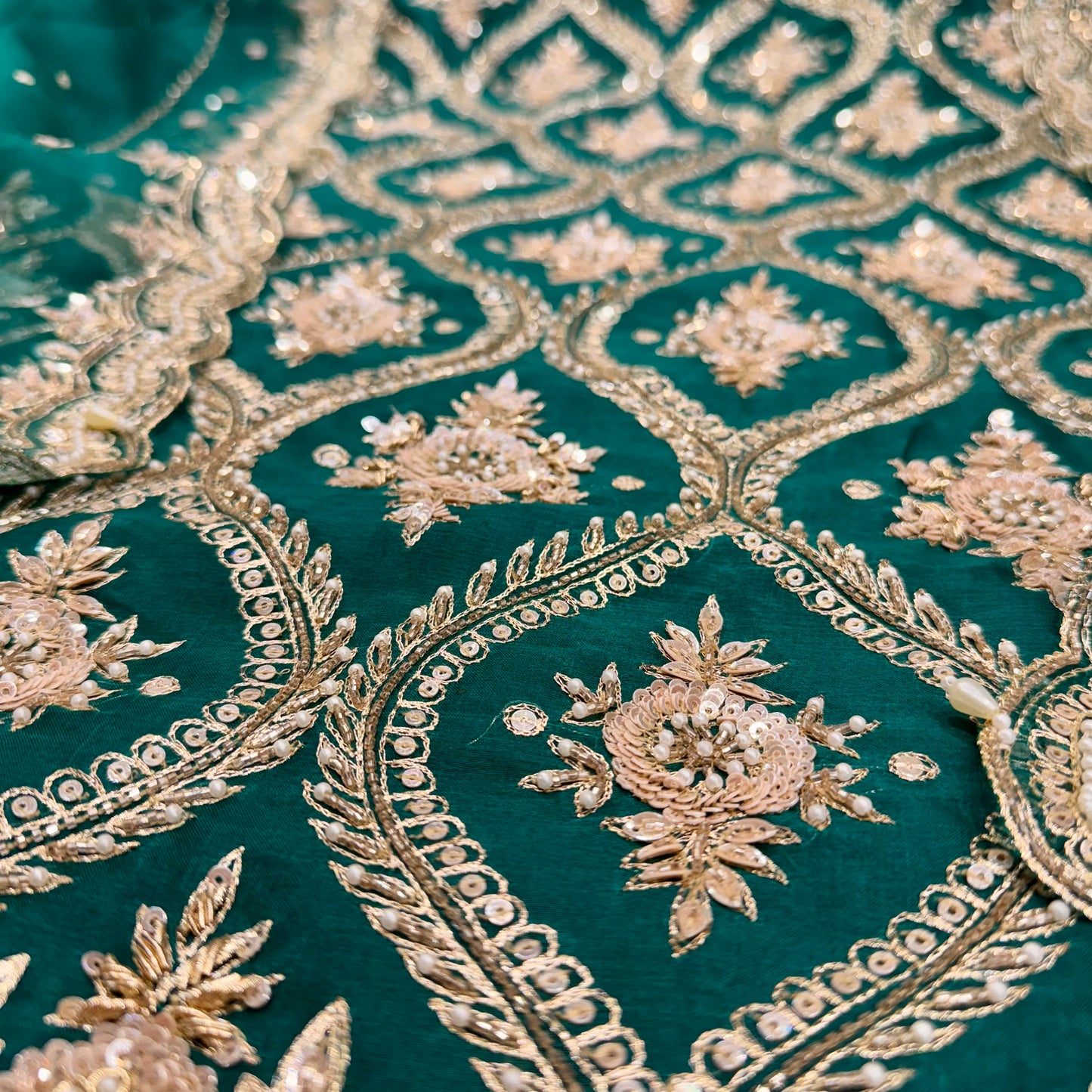 Pure Orgenza Front Zardozi handwork suit set