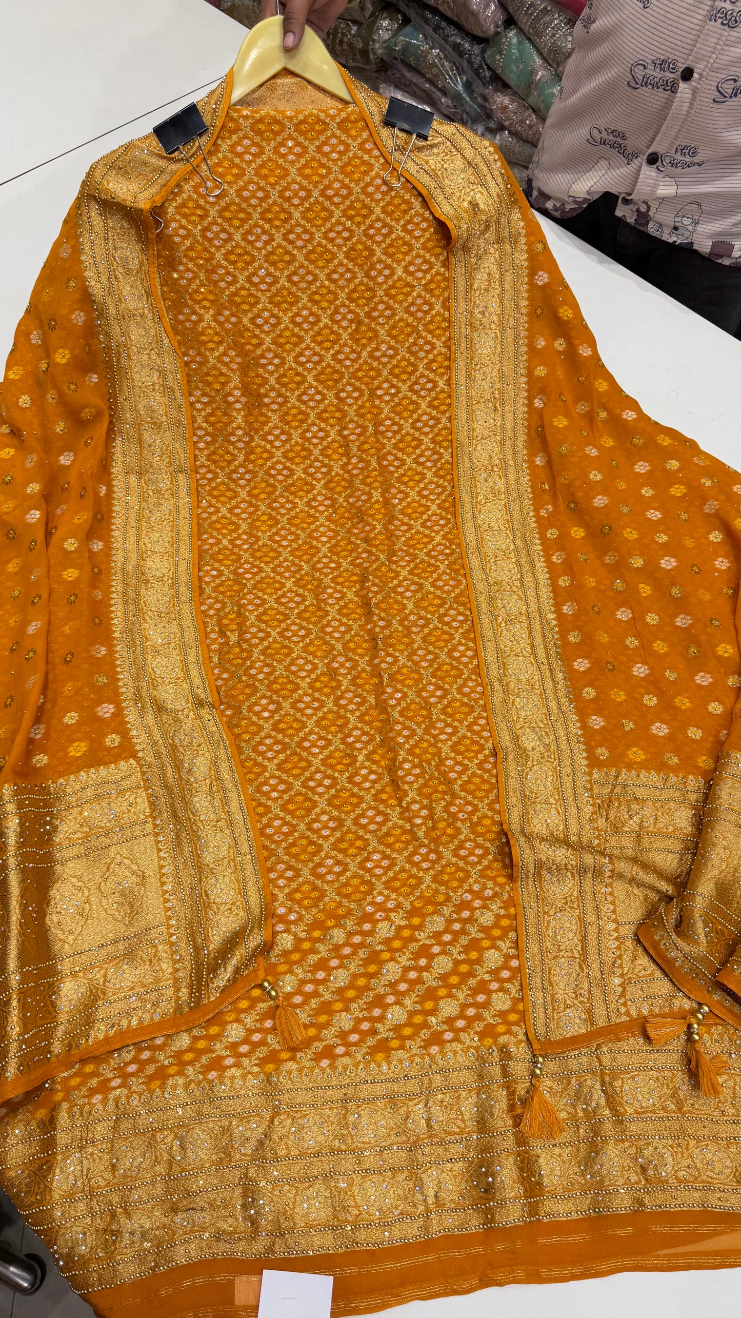 Designer Pure Mysore Georgette Handloom Weaving Unstitched Suit