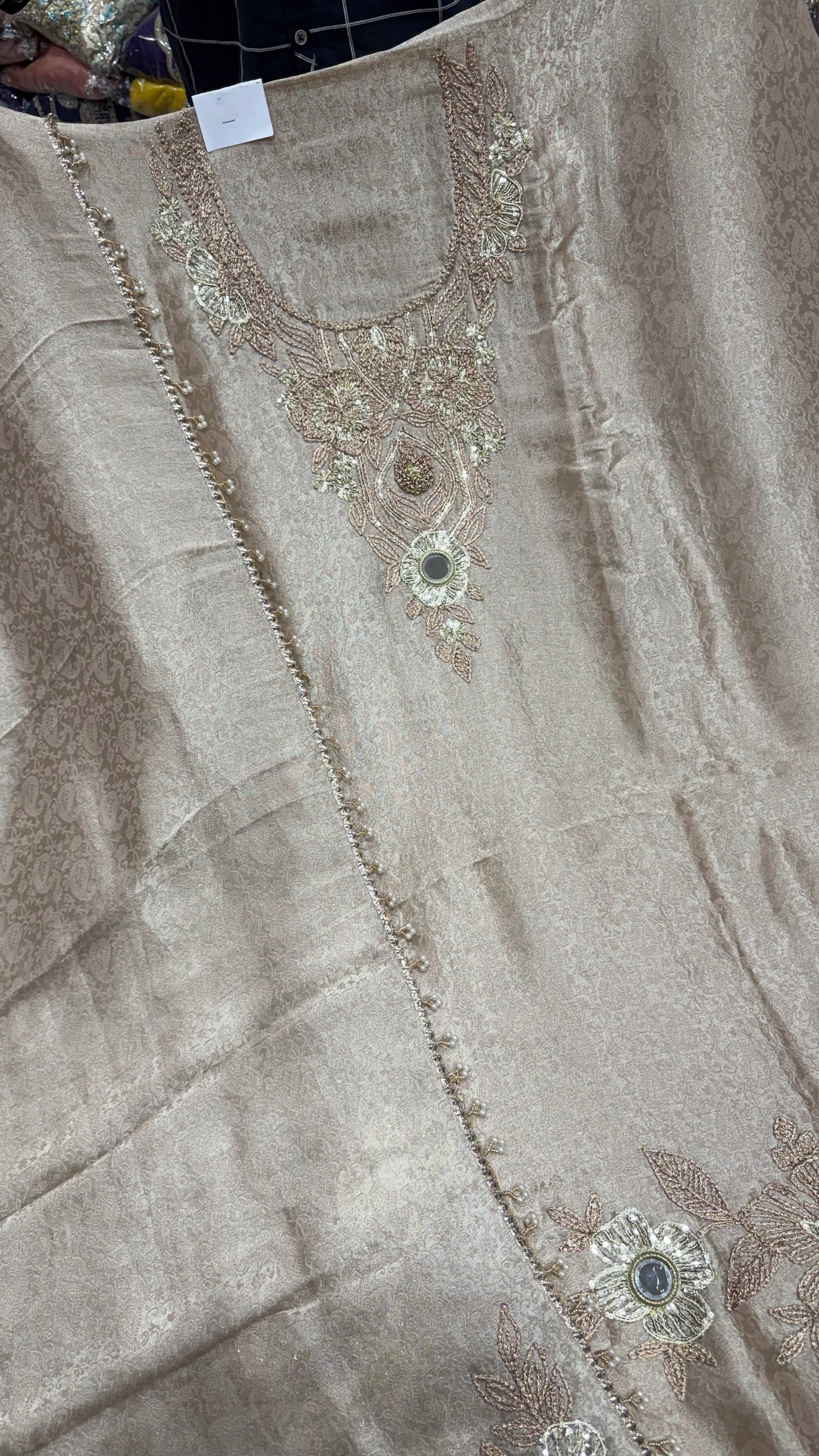✨ Meher Self Tissue Luxury Unstitched Suit Set