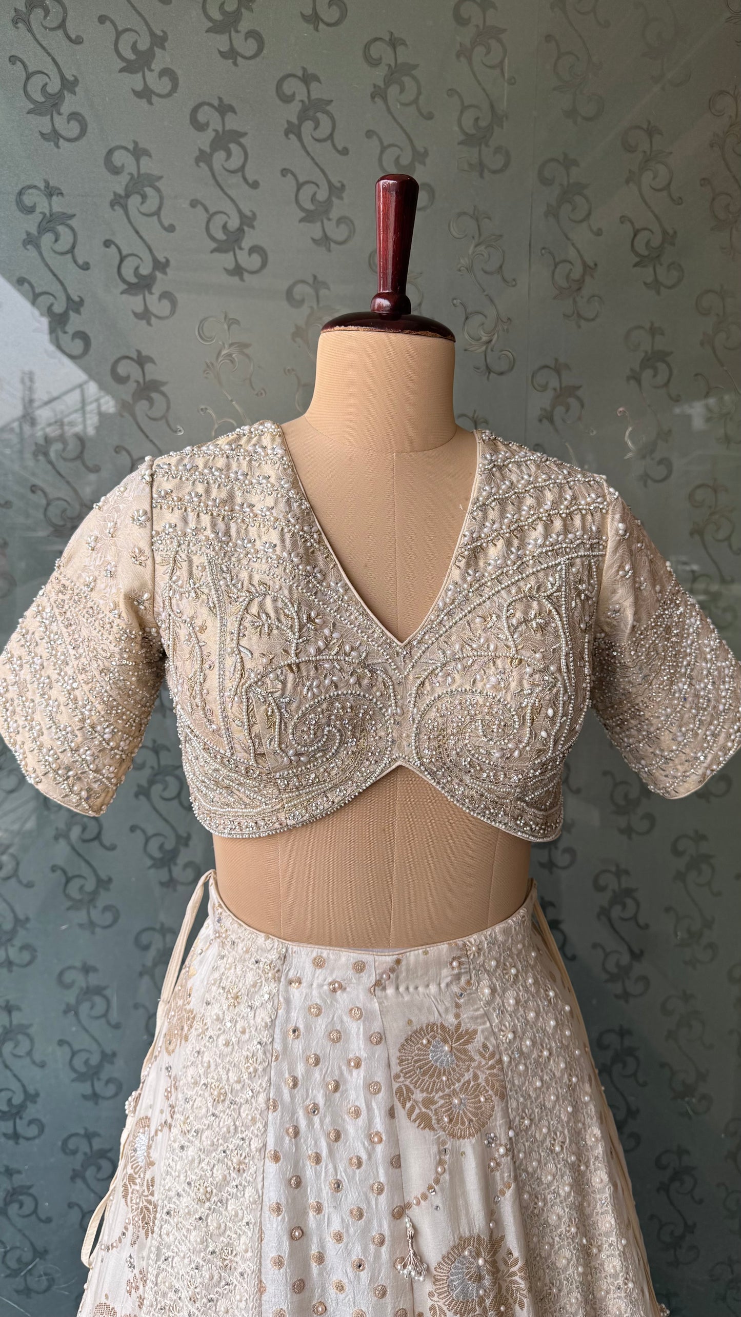 Ivory Banarasi Silk Royal Lehenga Set with Handcrafted Zardozi Work Choli and Pure Banarasi Dupatta