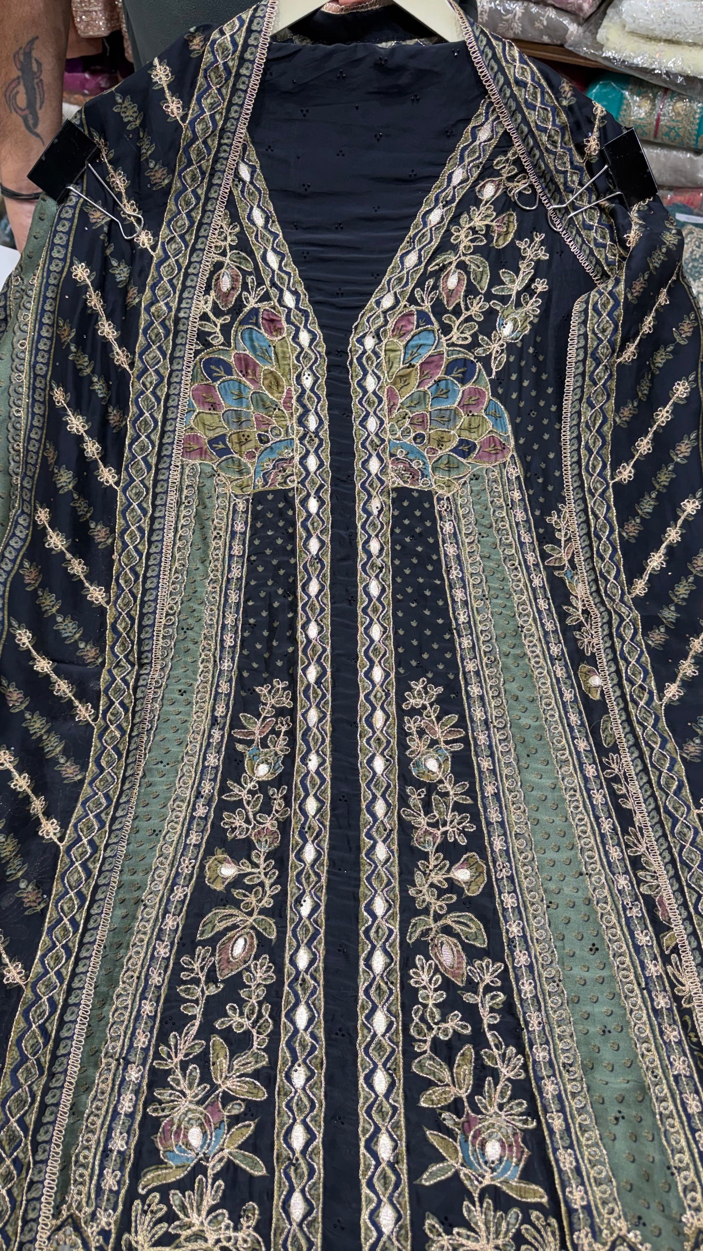 Luxury Unstitched Pure Organza Silk Sabyasachi Inspired Suit with Aari Embroidery | Premium Designer Wedding & Festive Dress Material