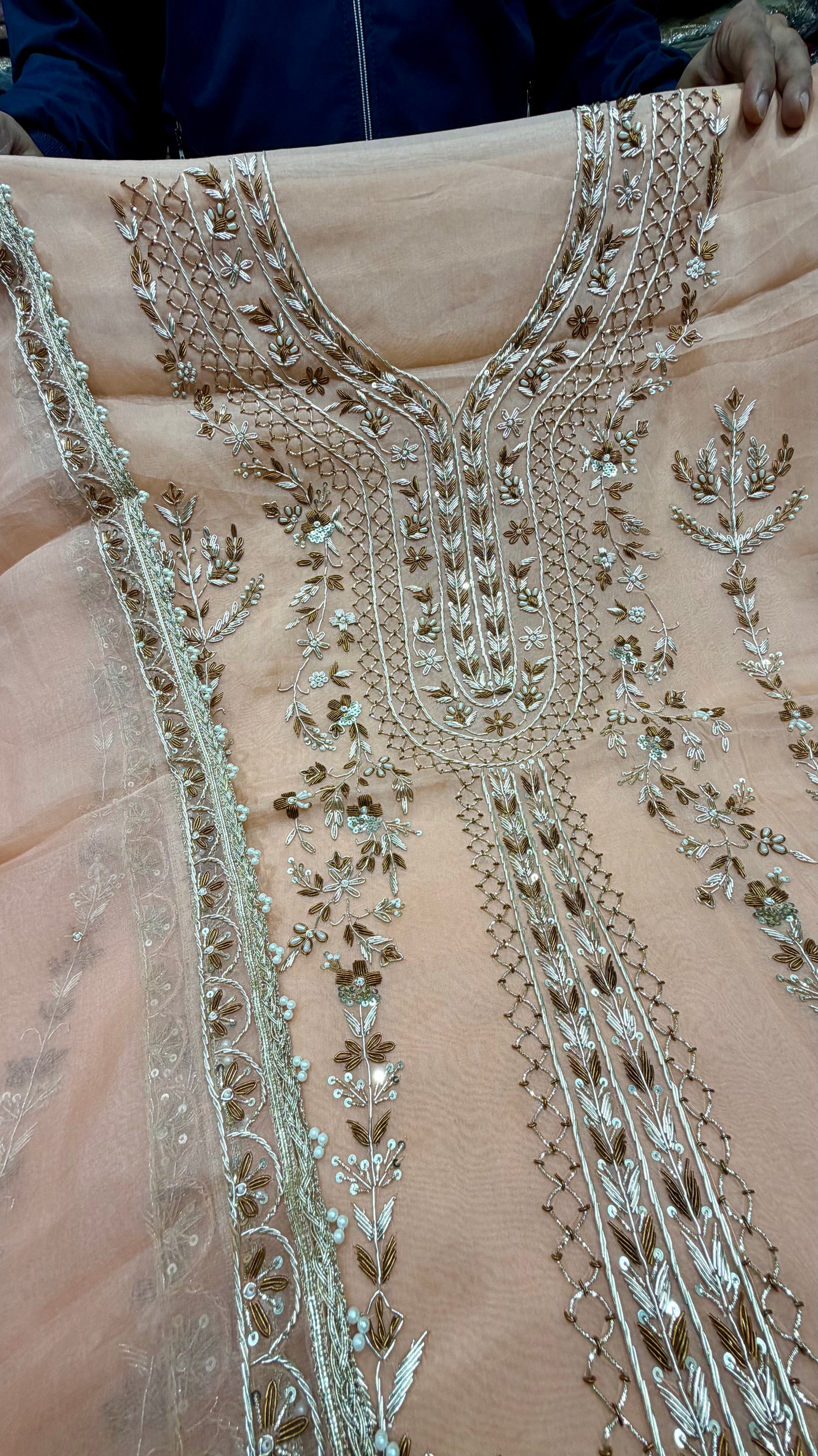 Exclusive Dabka work pure orgenza Suit