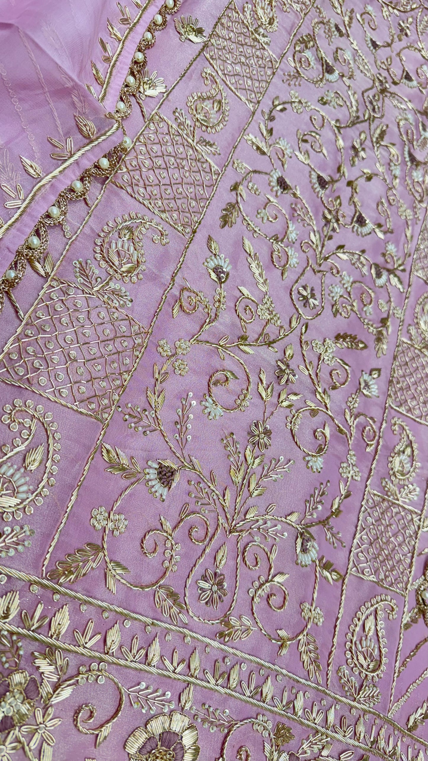 Luxury Shimmer Tissue Hand Embroidered Unstitched Suit with Pure Organza Dupatta