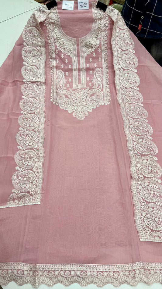 Luxury Unstitched Pakistani Aari Hand Embroidered Mulmul Cotton Suit | Pure Mulmul Cotton Shirt & Dupatta with Manual Resham Aari Work | Premium Jam Cotton Bottom | Designer Summer Collection