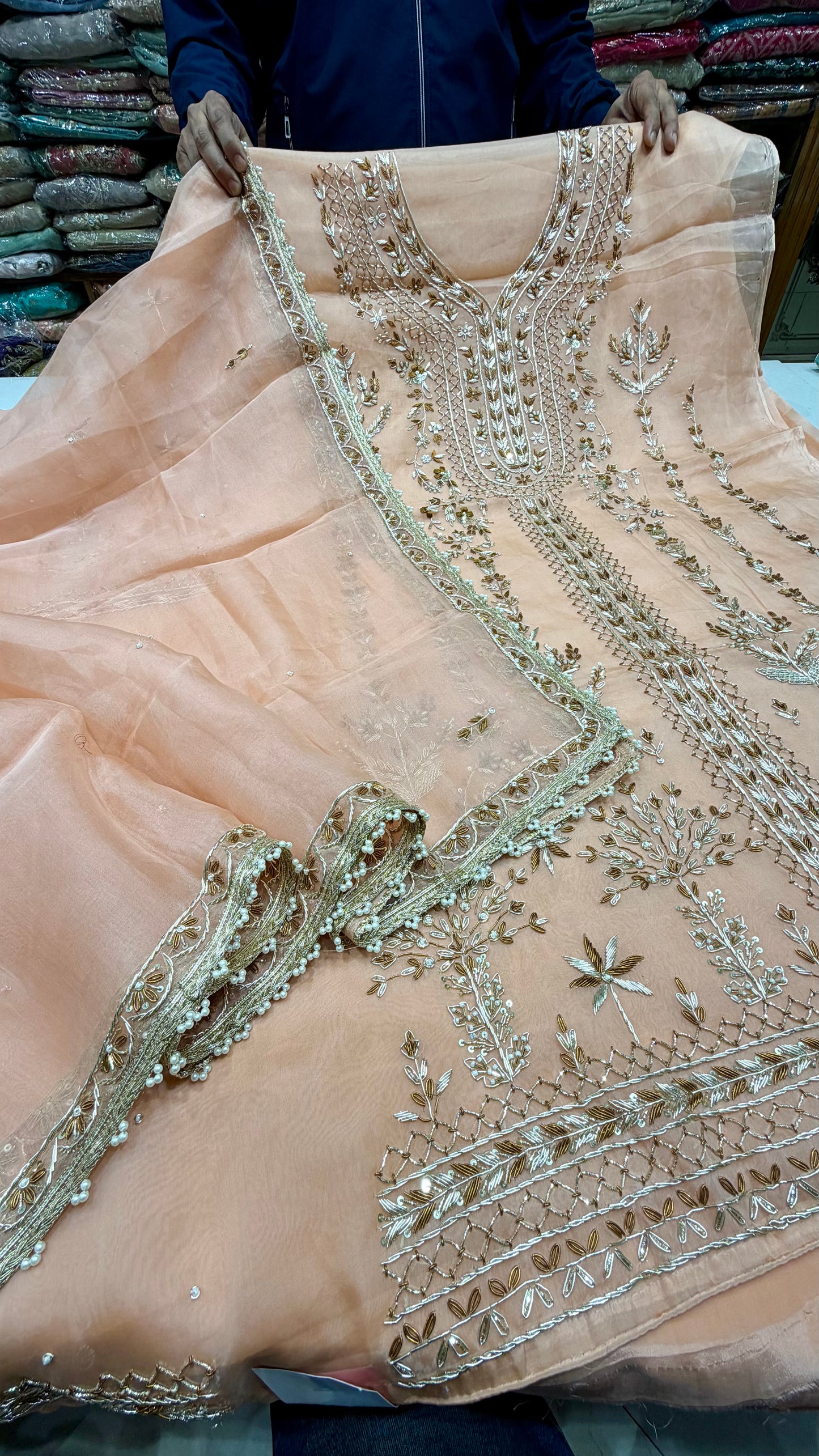 Exclusive Dabka work pure orgenza Suit