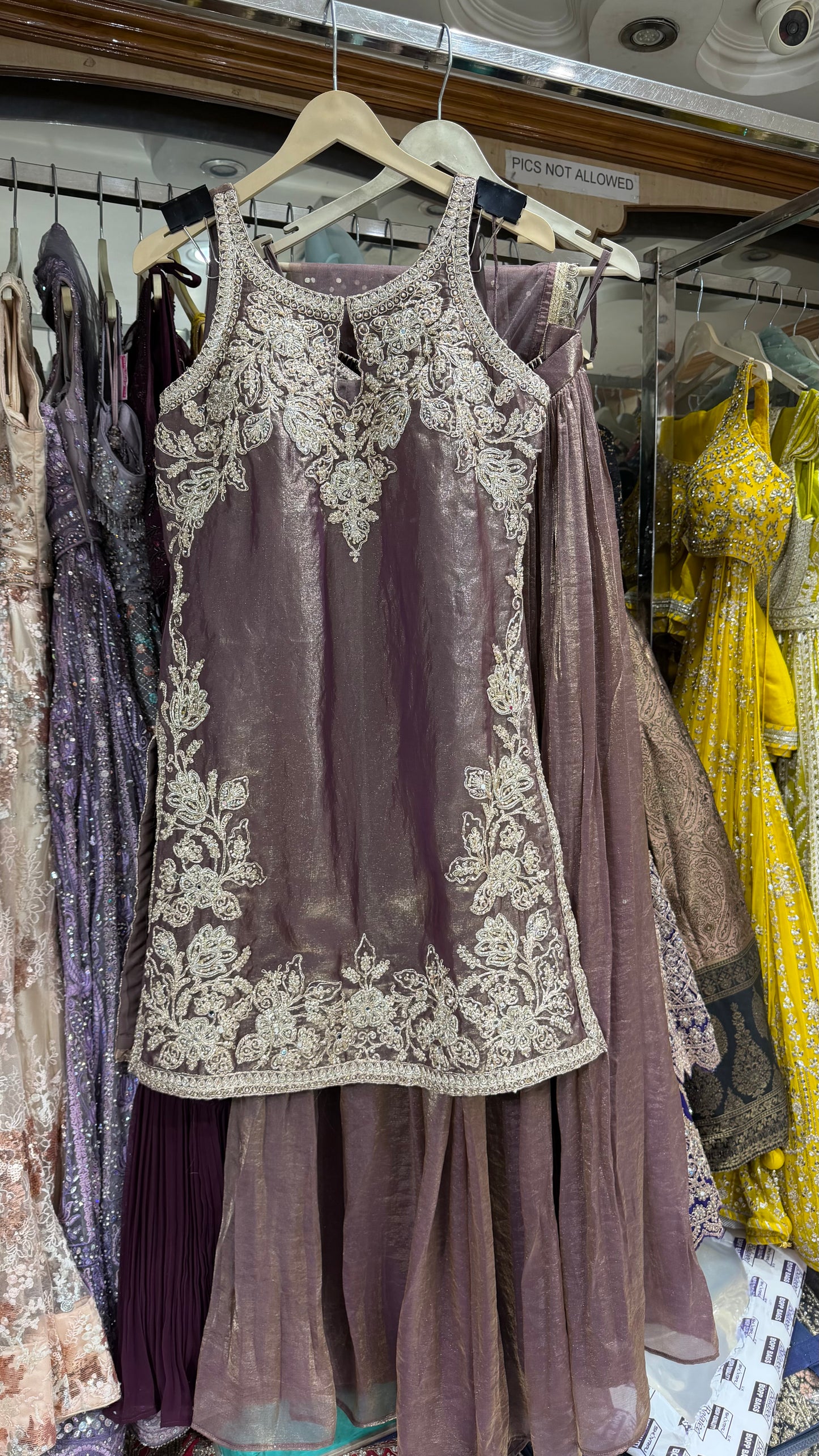 Readymade Glass orgenza designer zari work sharara suit