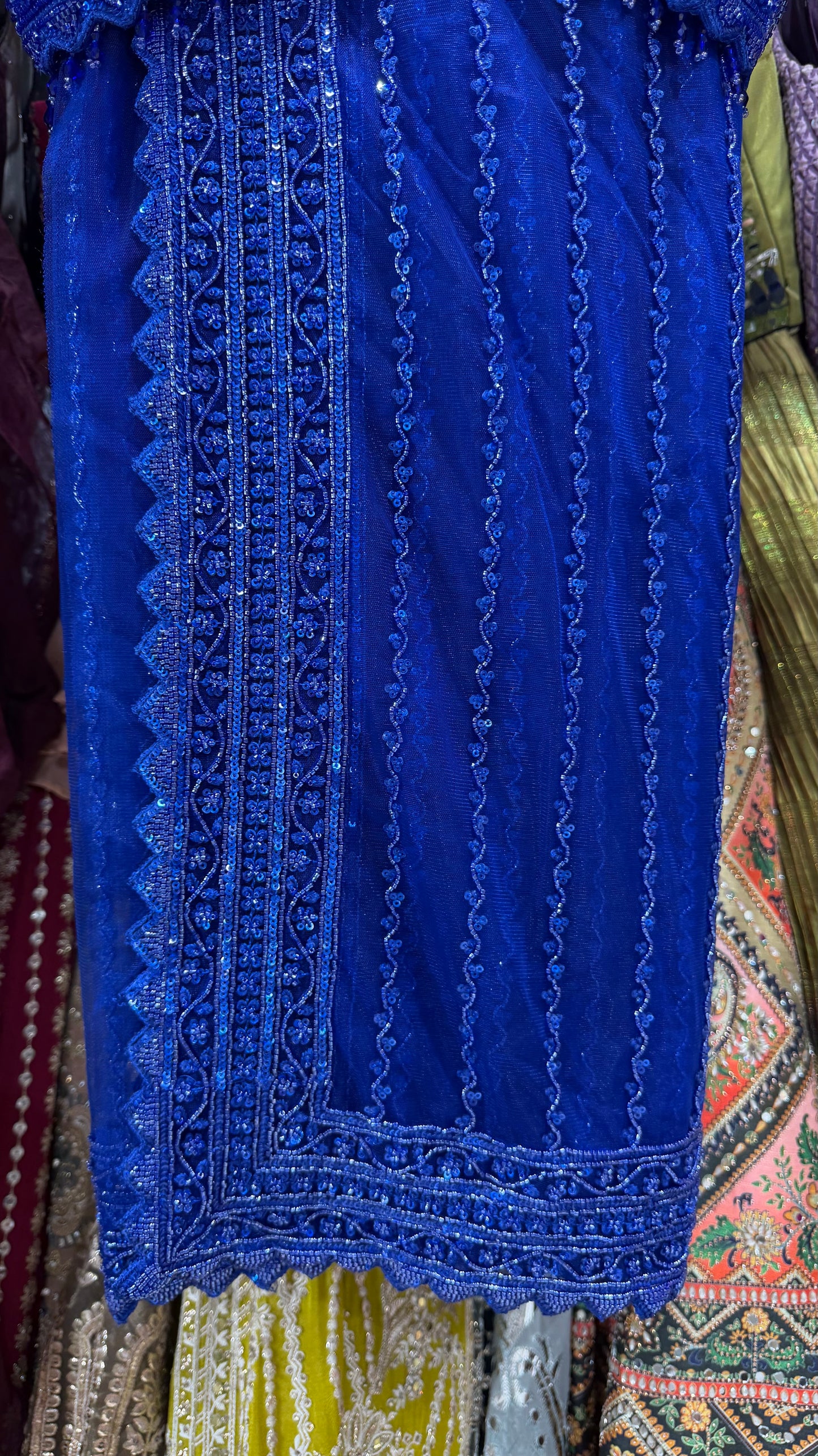 Cocktail Hand Embroidered Pure Net Saree with Designer Readymade Blouse | Nakashi & Sequins Work Party Wear Saree