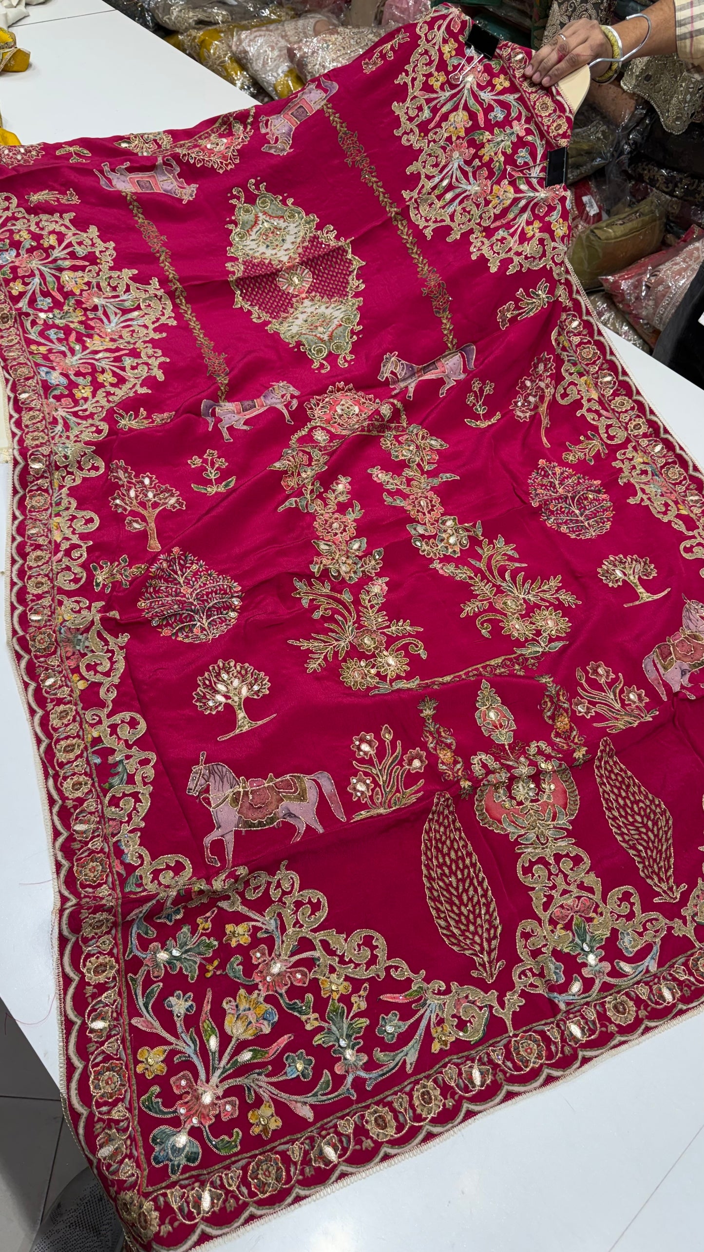 ✨ Sabyasachi Inspired Self Banarasi Tissue Designer Unstitched Suit Set