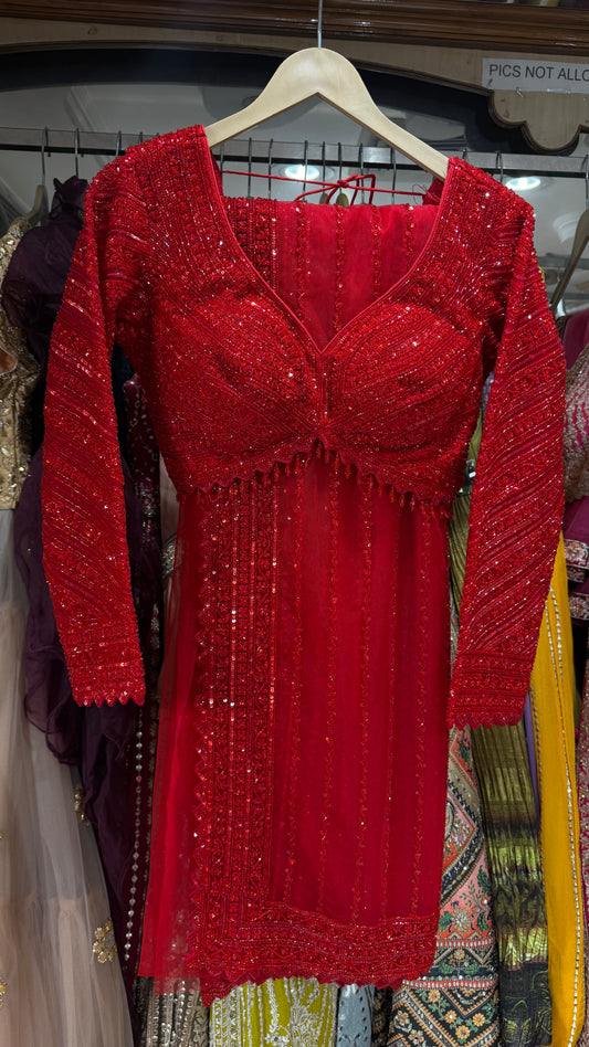 Cocktail Hand Embroidered Pure Net Saree with Designer Readymade Blouse | Nakashi & Sequins Work Party Wear Saree
