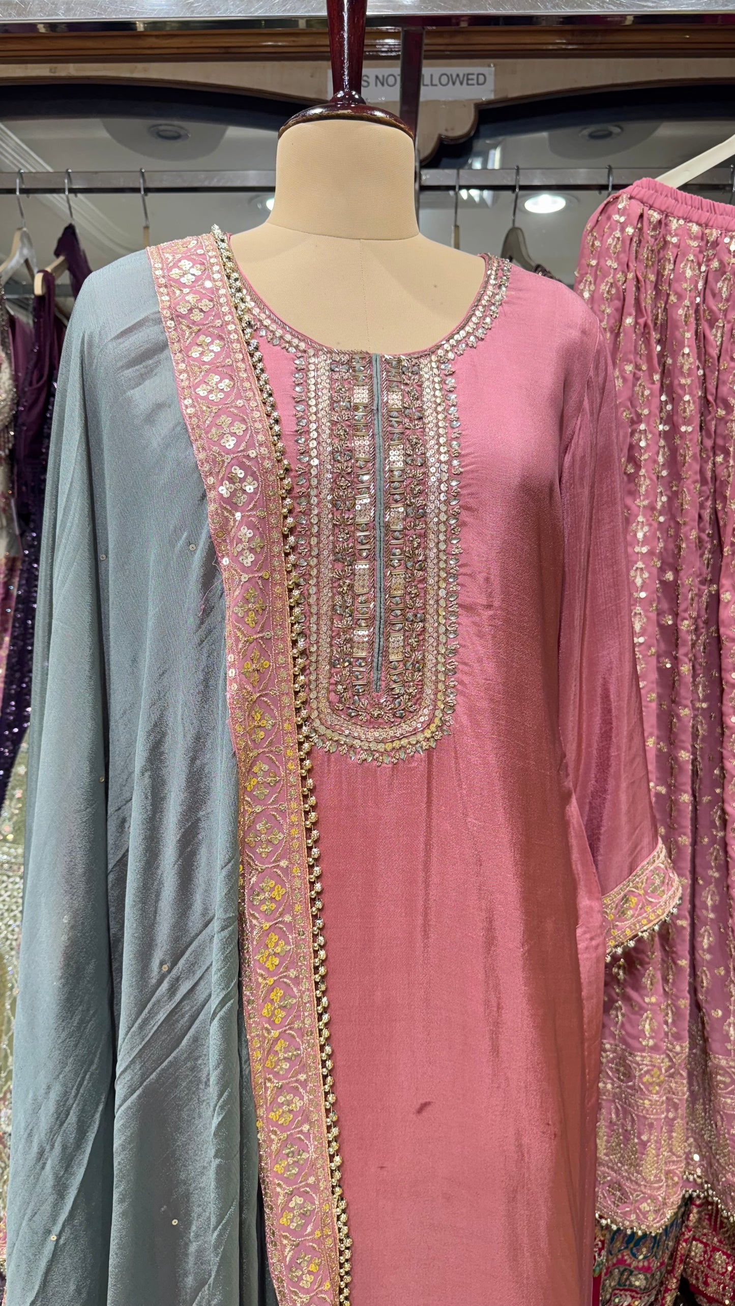 Onion pink silk lehenga suit set
