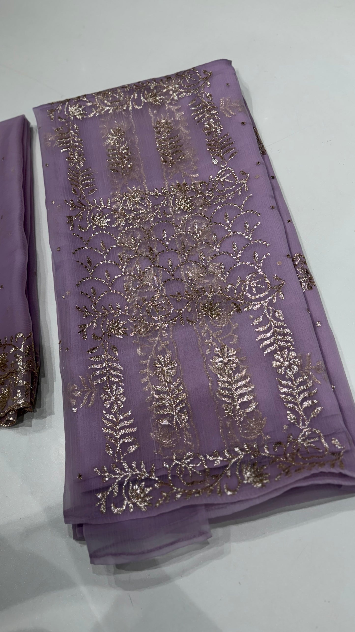Luxury Unstitched Pure Crush Organza Suit with Hand Embroidered Peeta Work | Premium Designer Party Wear & Wedding Dress Material