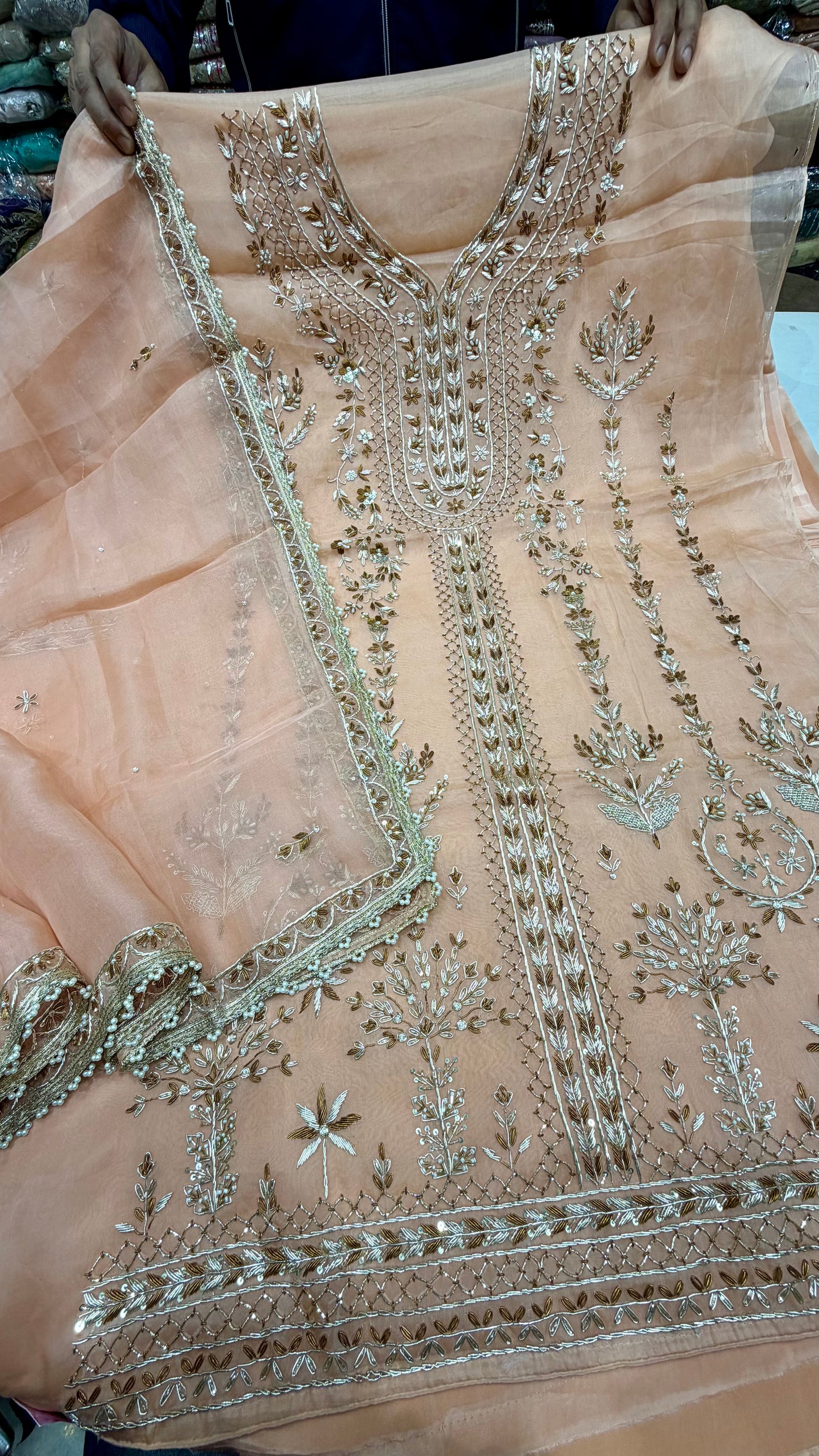 Exclusive Dabka work pure orgenza Suit