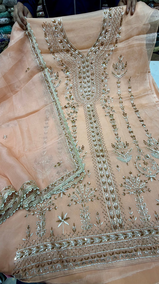 Exclusive Dabka work pure orgenza Suit