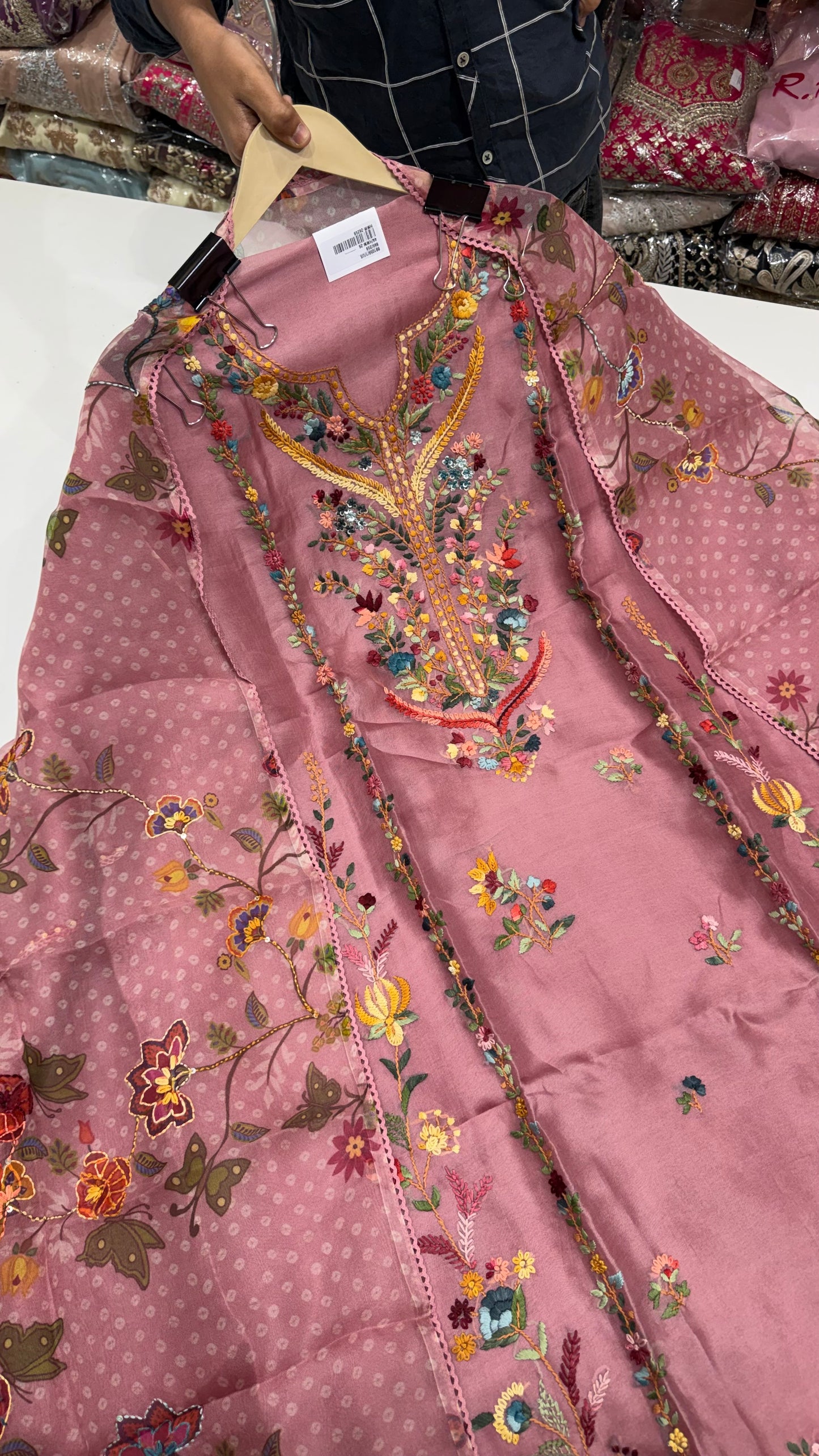 ✨ Gulnaar Luxury Organza Unstitched Suit Set