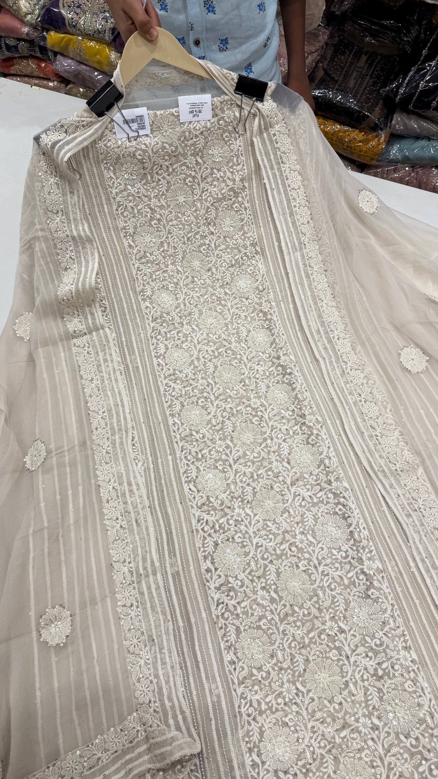 ✨ Noor-e-Lucknowi Georgette Unstitched Suit Set