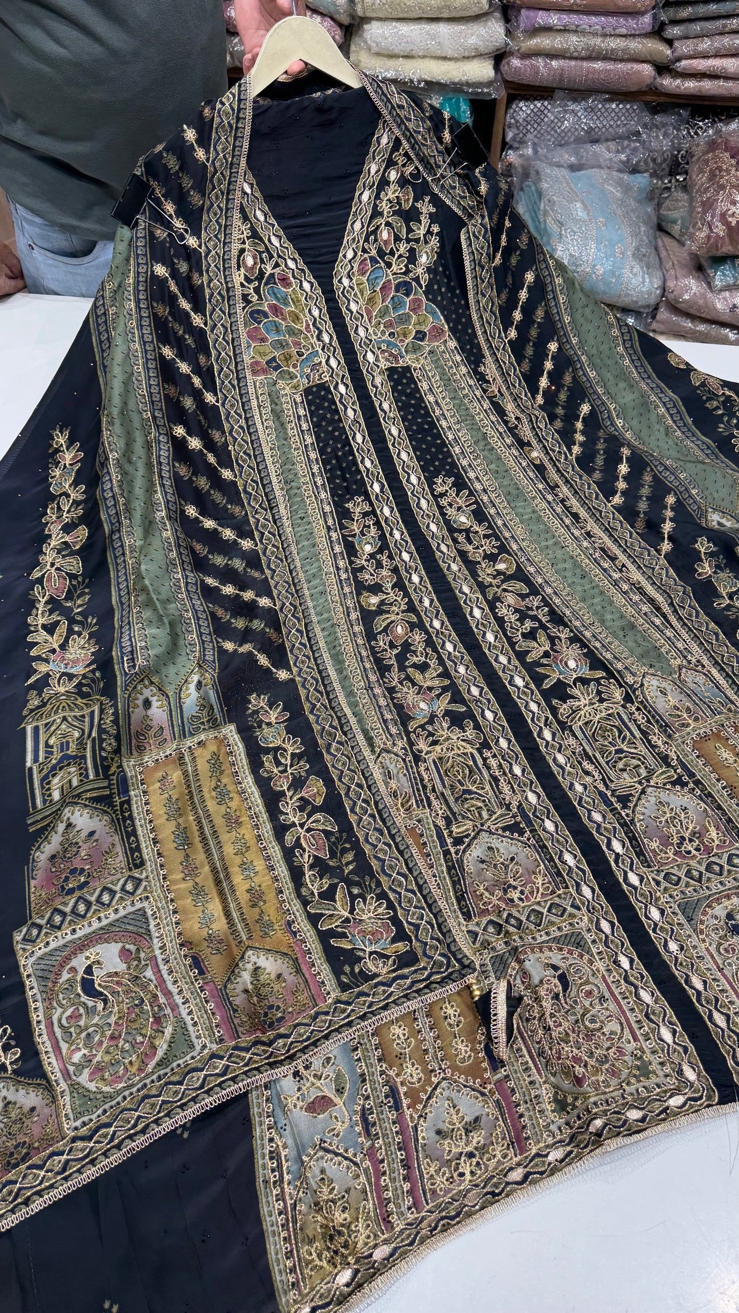 Luxury Unstitched Pure Organza Silk Sabyasachi Inspired Suit with Aari Embroidery | Premium Designer Wedding & Festive Dress Material