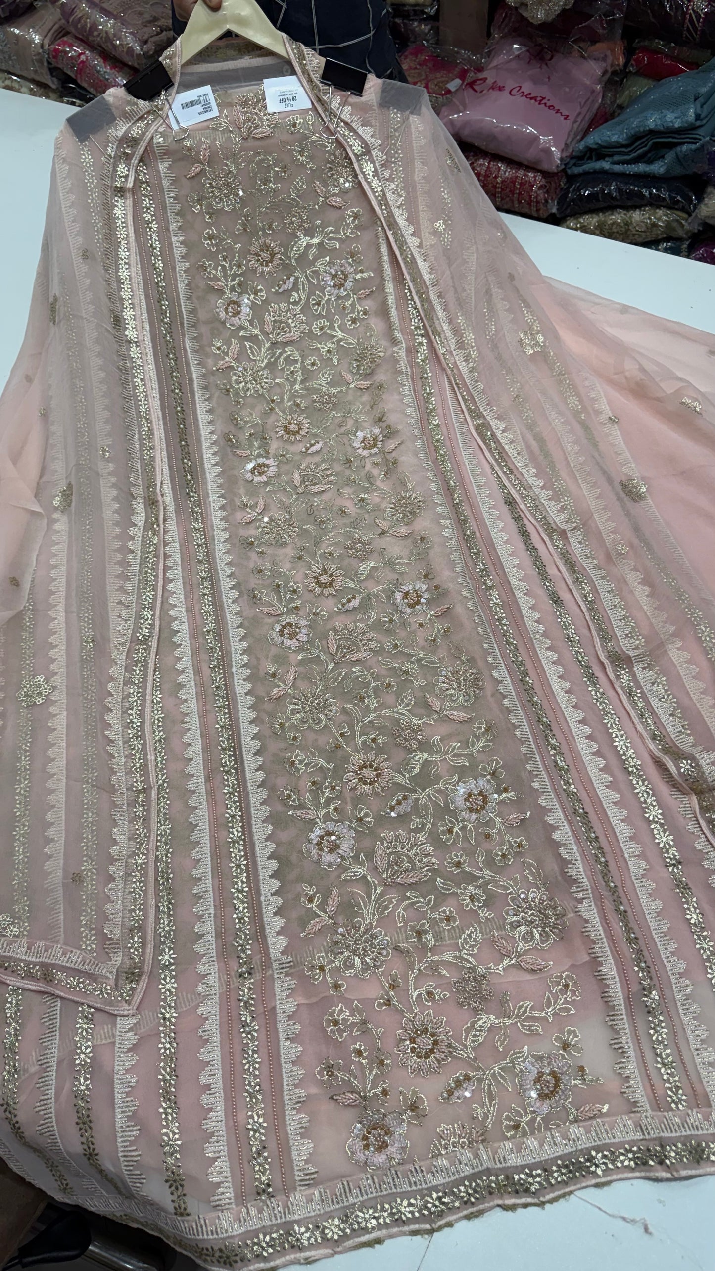 ✨ Meher Lakhnavi Georgette Unstitched Suit Set