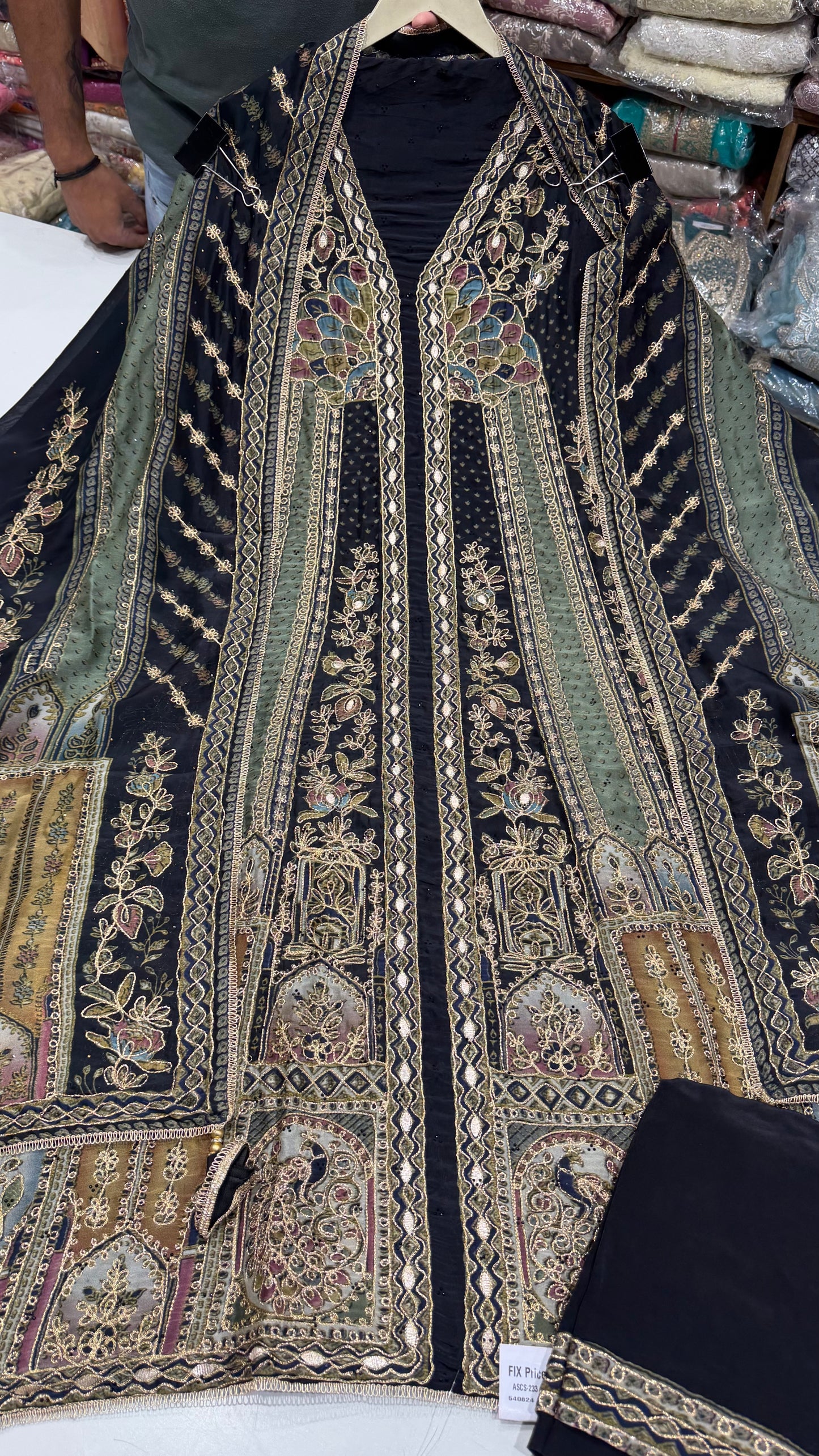 Luxury Unstitched Pure Organza Silk Sabyasachi Inspired Suit with Aari Embroidery | Premium Designer Wedding & Festive Dress Material
