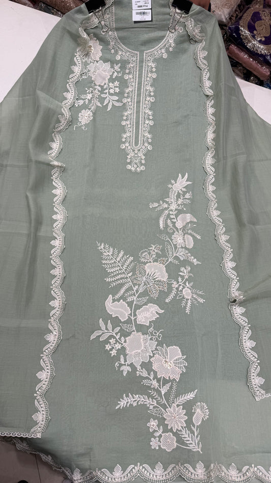 Elegance Mulmul Cotton Unstitched Suit Set