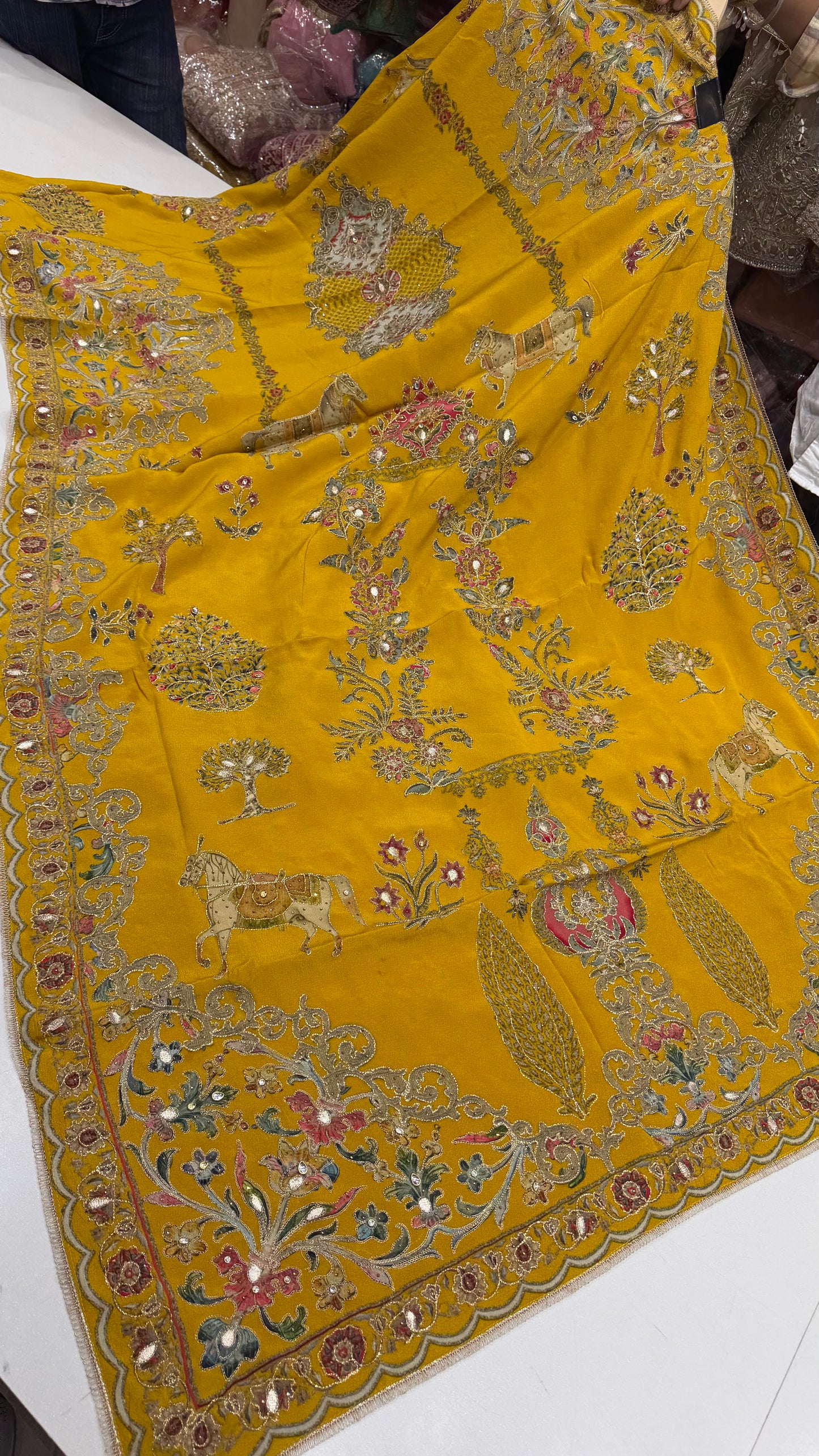 ✨ Sabyasachi Inspired Self Banarasi Tissue Designer Unstitched Suit Set