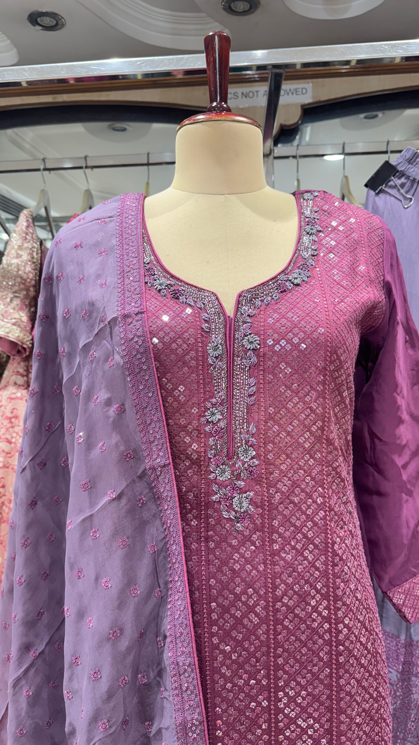 Luxury Pure Opada Silk Sequin Embroidered Readymade Lehenga Suit – Free Size (Up to 44” Bust)