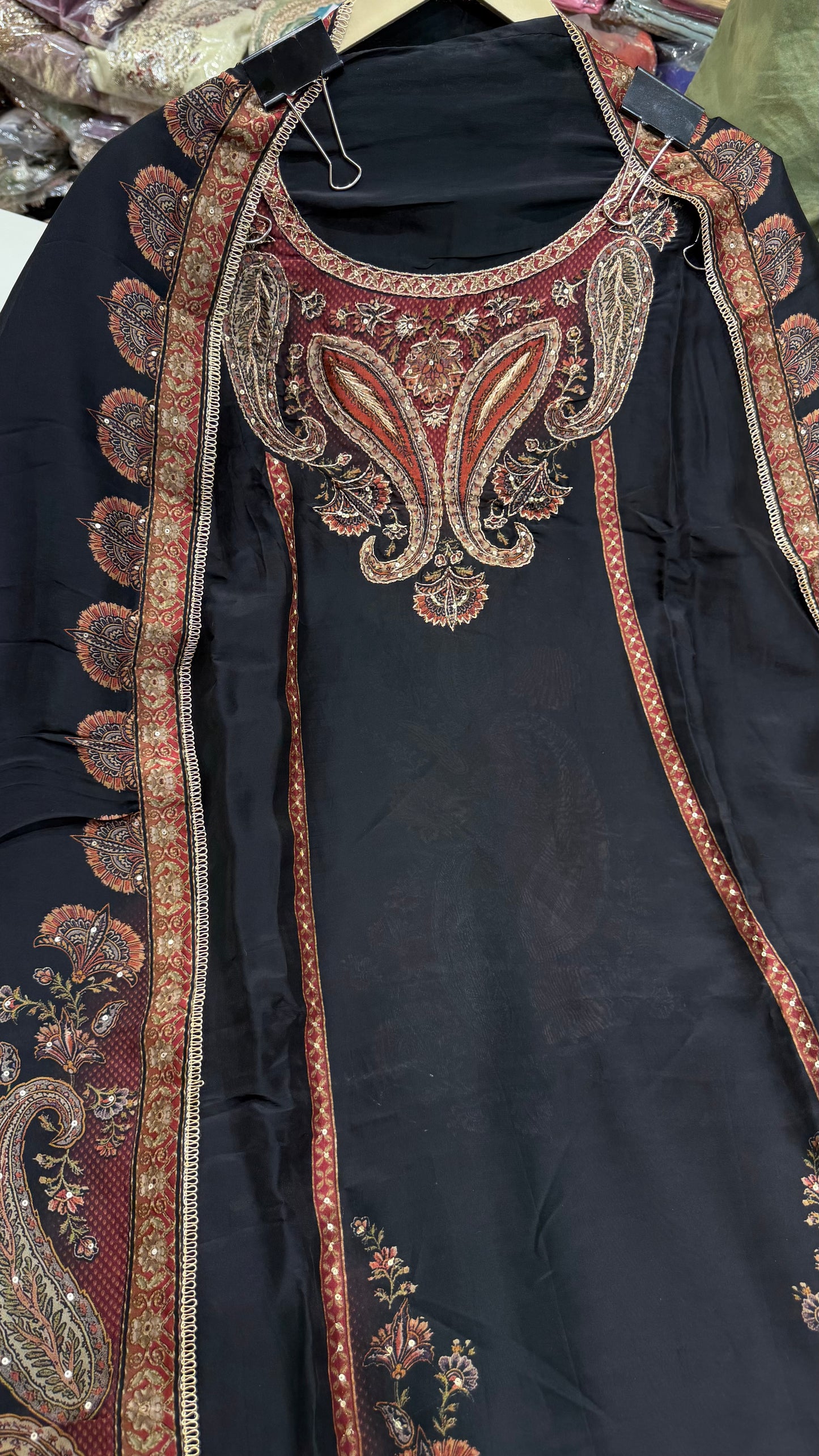 Sabyasachi Inspired A-Line Premium Unstitched Pure Glass Organza Silk Suit with Designer Dupatta | Zari Aari Embroidery | Luxury Wedding Wear