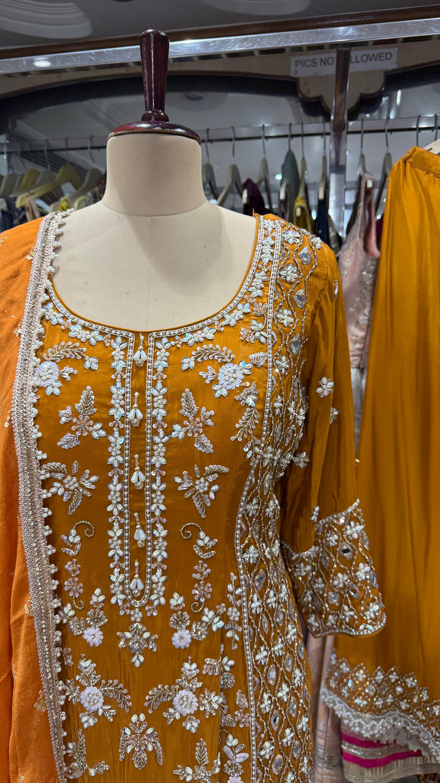 Readymade Pure Silk Zardozi Embroidered Pant Suit – Free Size (Up to 42” Bust)