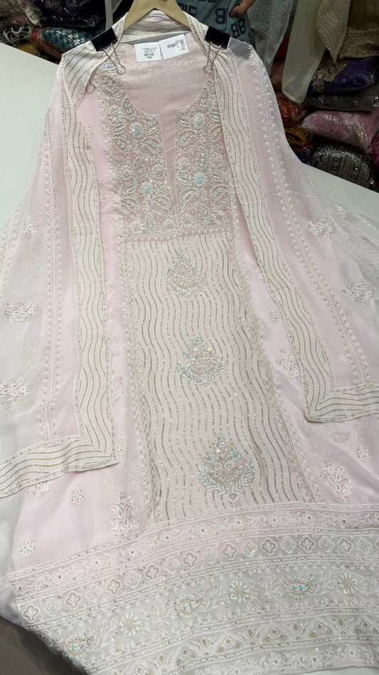 ✨ Noor-e-Chikankari Luxury Lakhnavi Suit