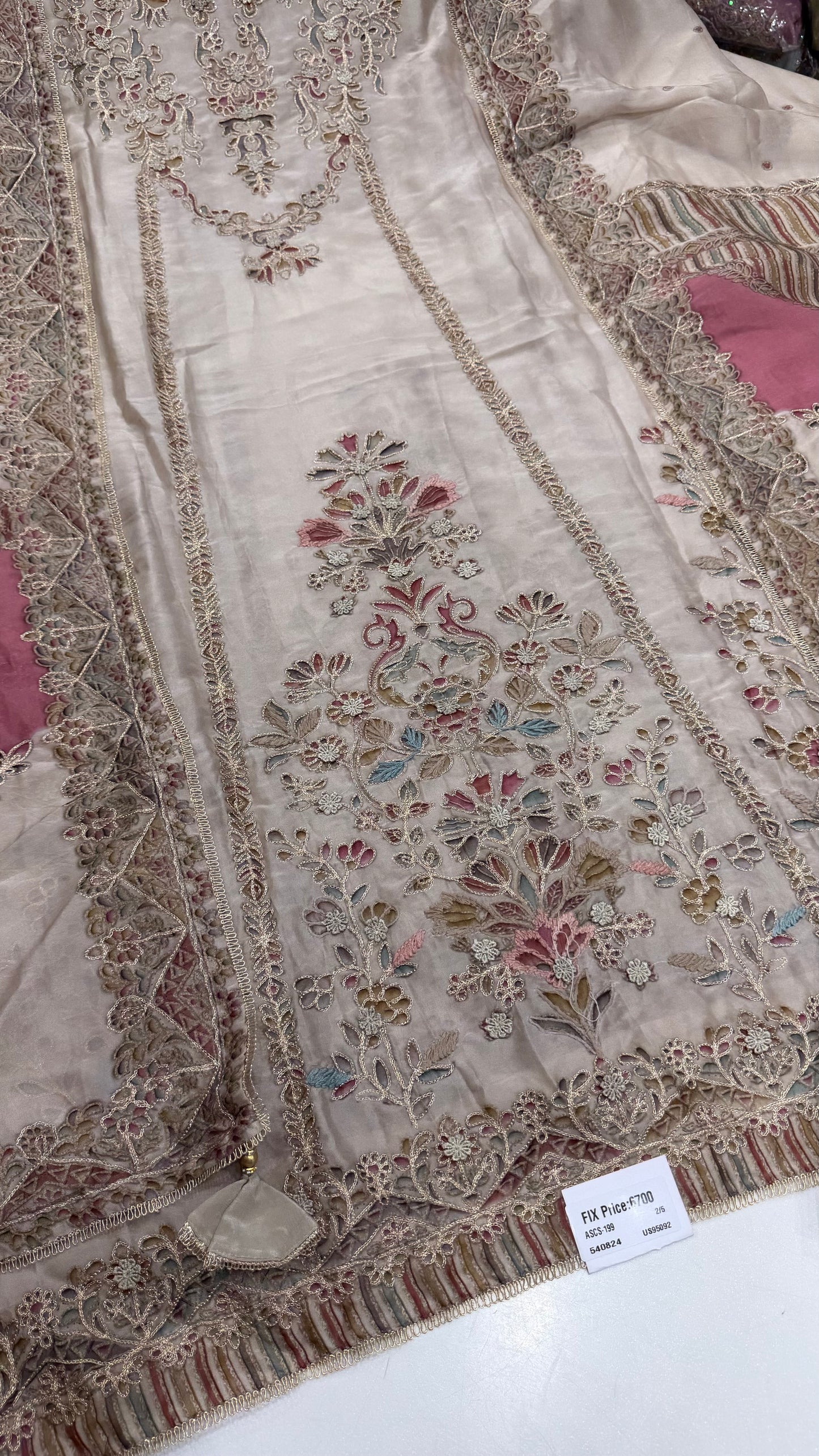 Luxury Unstitched Pure Organza Silk Sabyasachi Inspired Suit with Position Print & Aari Embroidery | Premium Designer Party Wear Suit