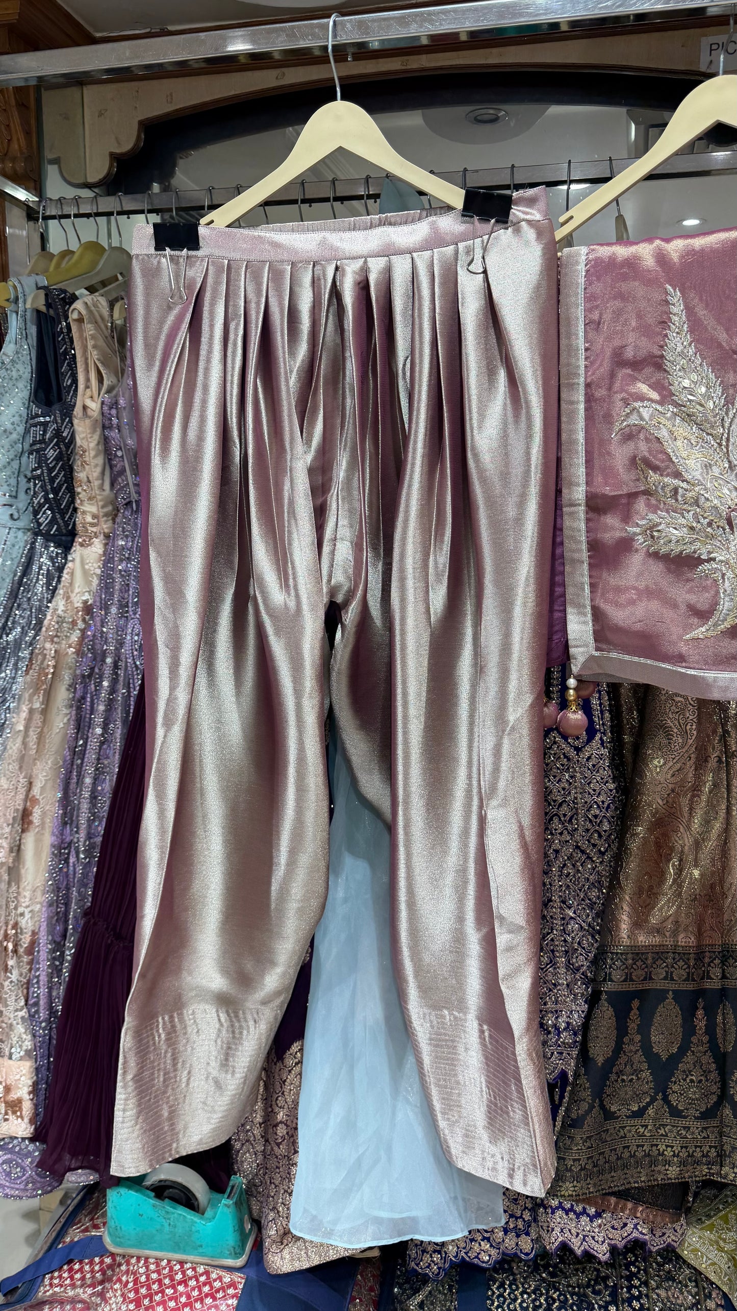 Luxury Readymade bannack shimmer silk farshi salwar suit