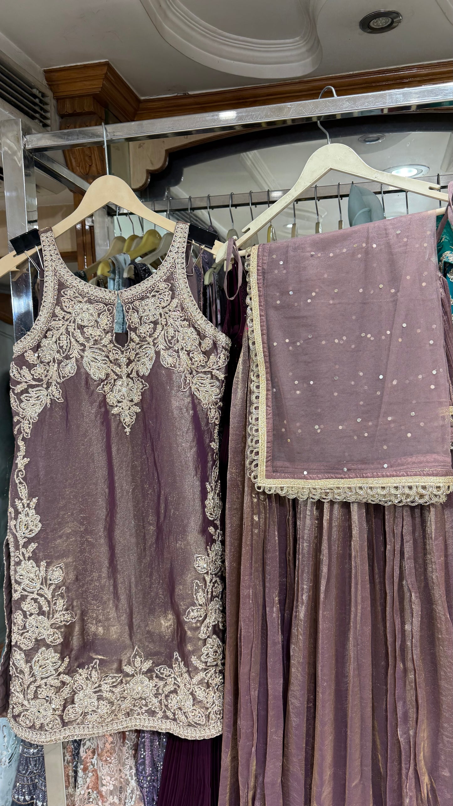 Readymade Glass orgenza designer zari work sharara suit