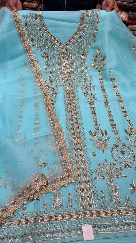 Exclusive Dabka work pure orgenza Suit