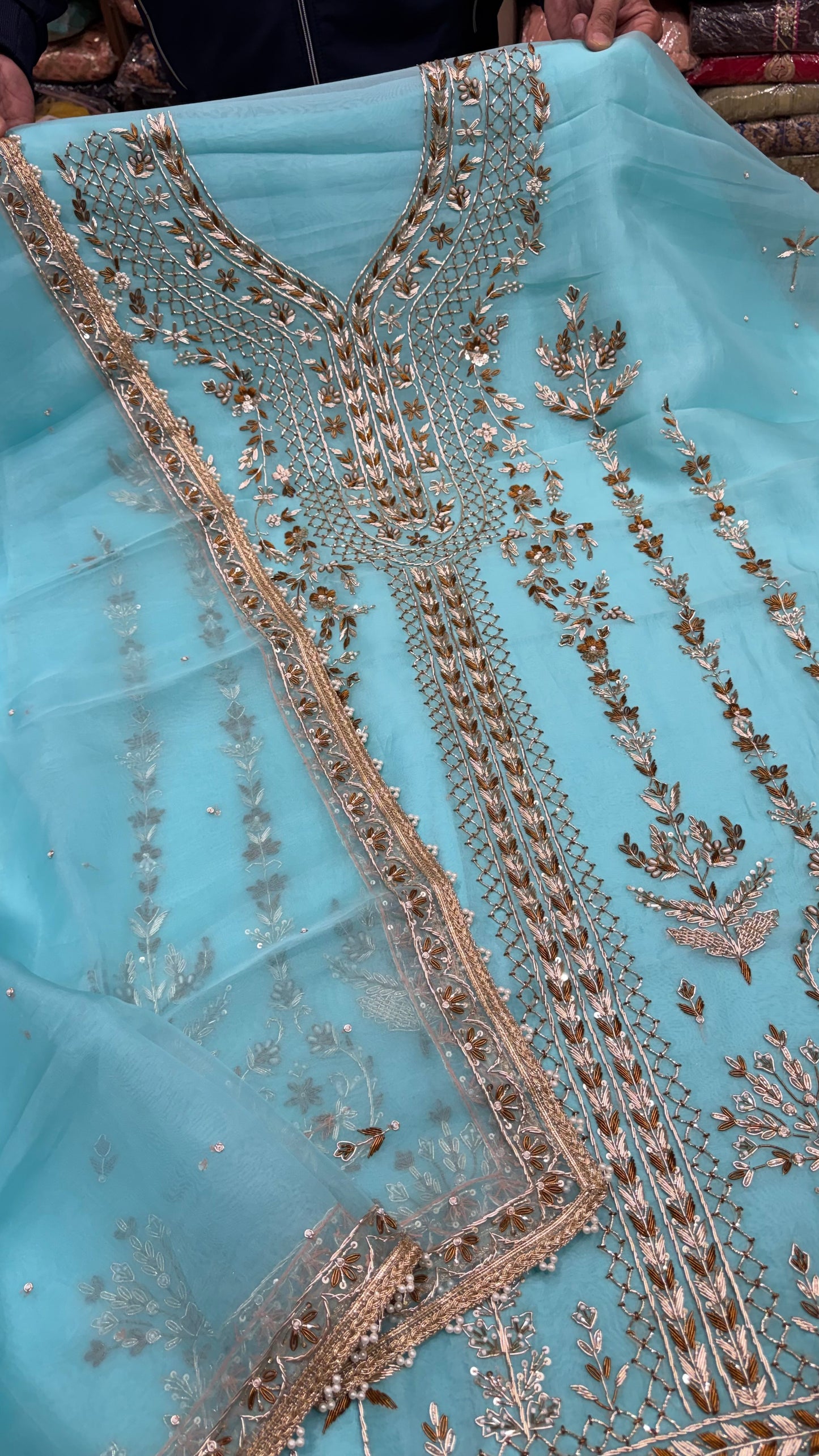 Exclusive Dabka work pure orgenza Suit