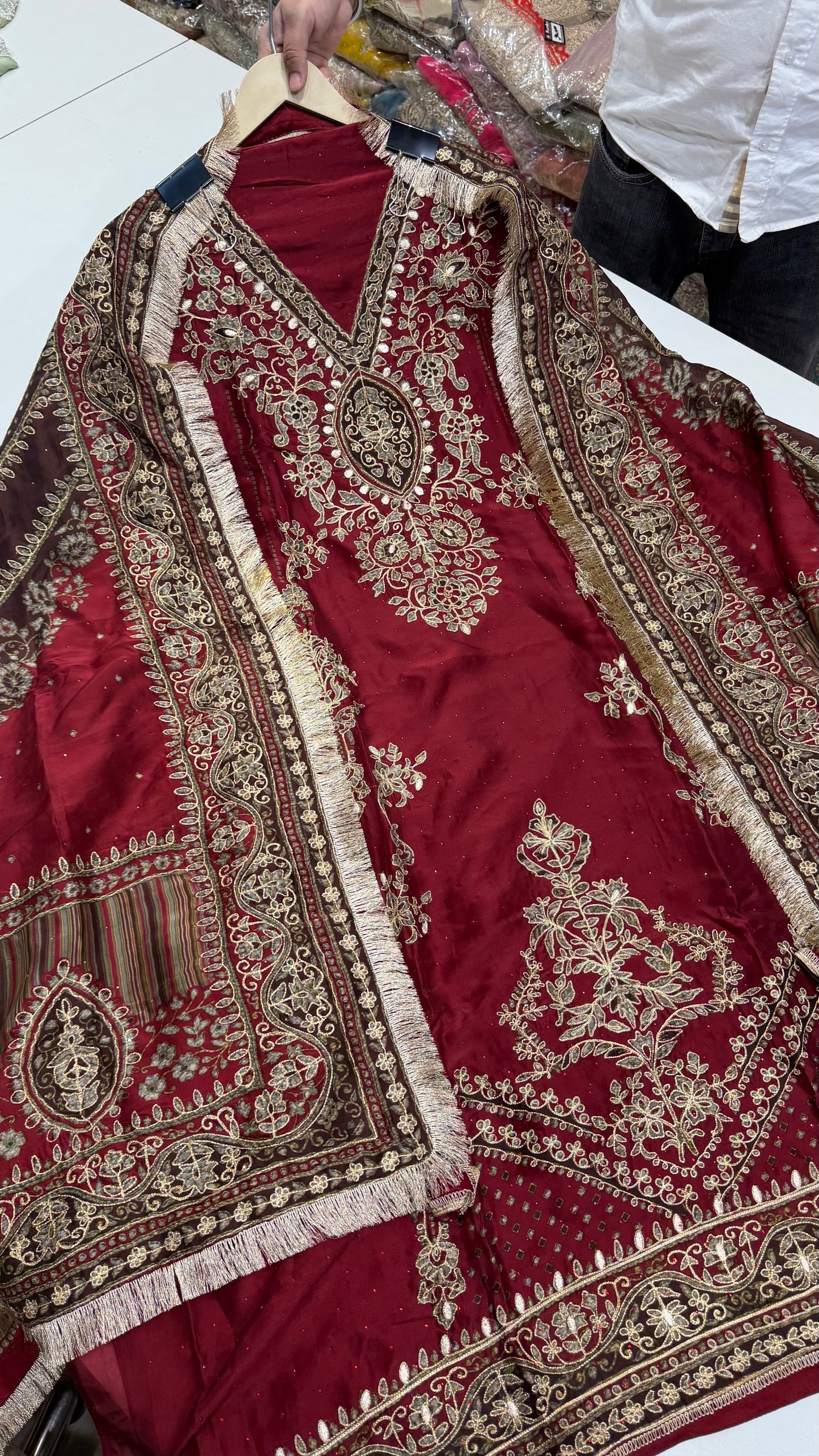 ✨ Sabyasachi Inspired Pure Organza Silk Designer Unstitched Suit Set