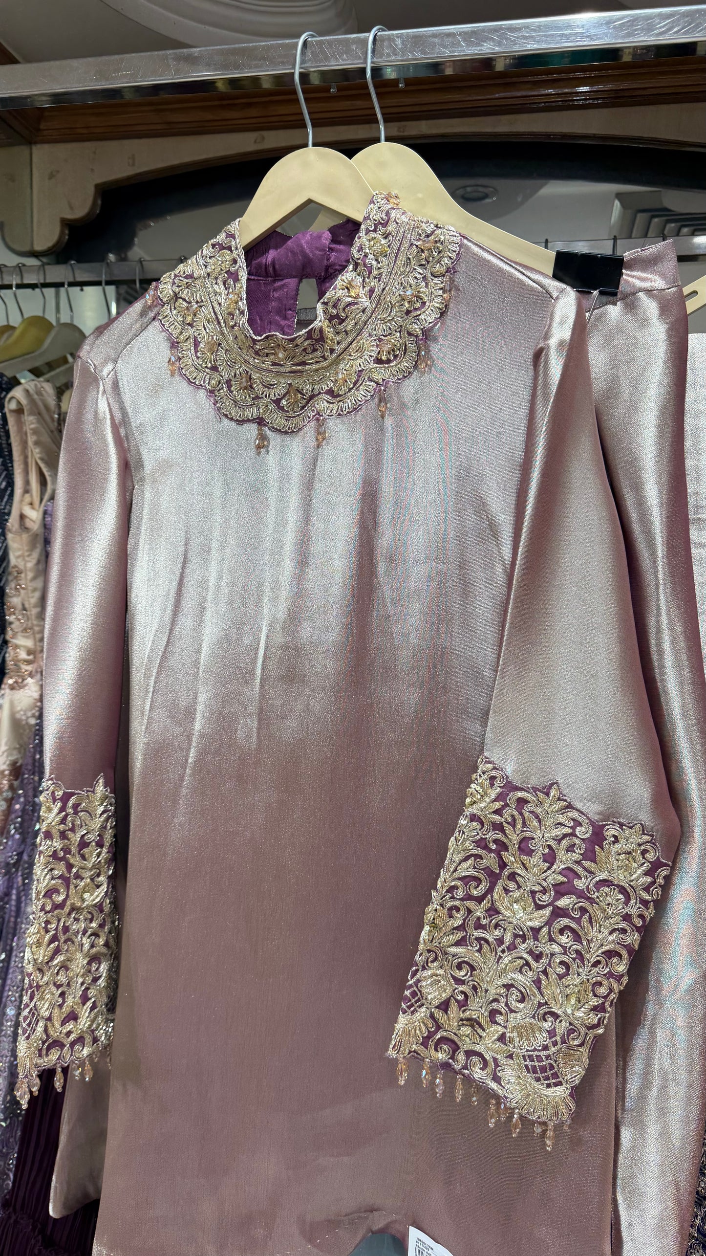Luxury Readymade bannack shimmer silk farshi salwar suit