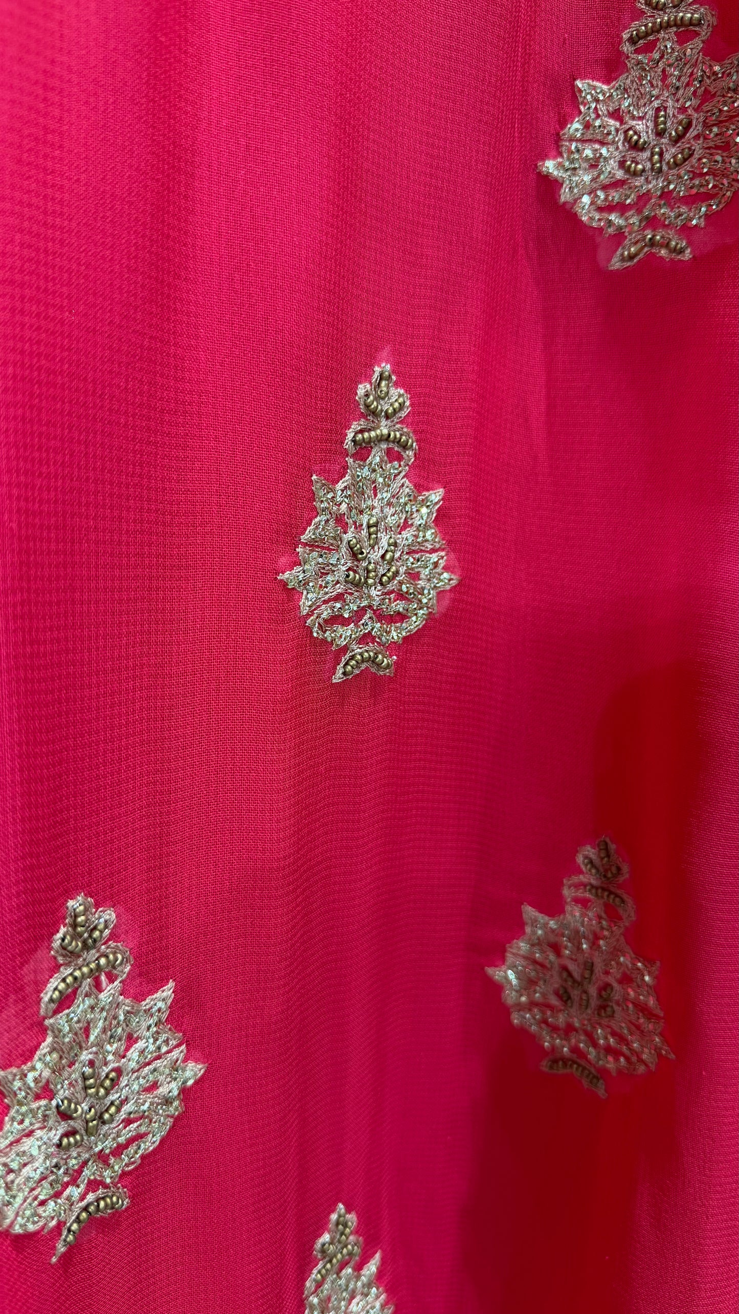 Luxury Unstitched Pure Georgette Handwork Suit with Chiffon Dupatta | Aari Resham & Beads Embroidery Designer Party Wear Suit