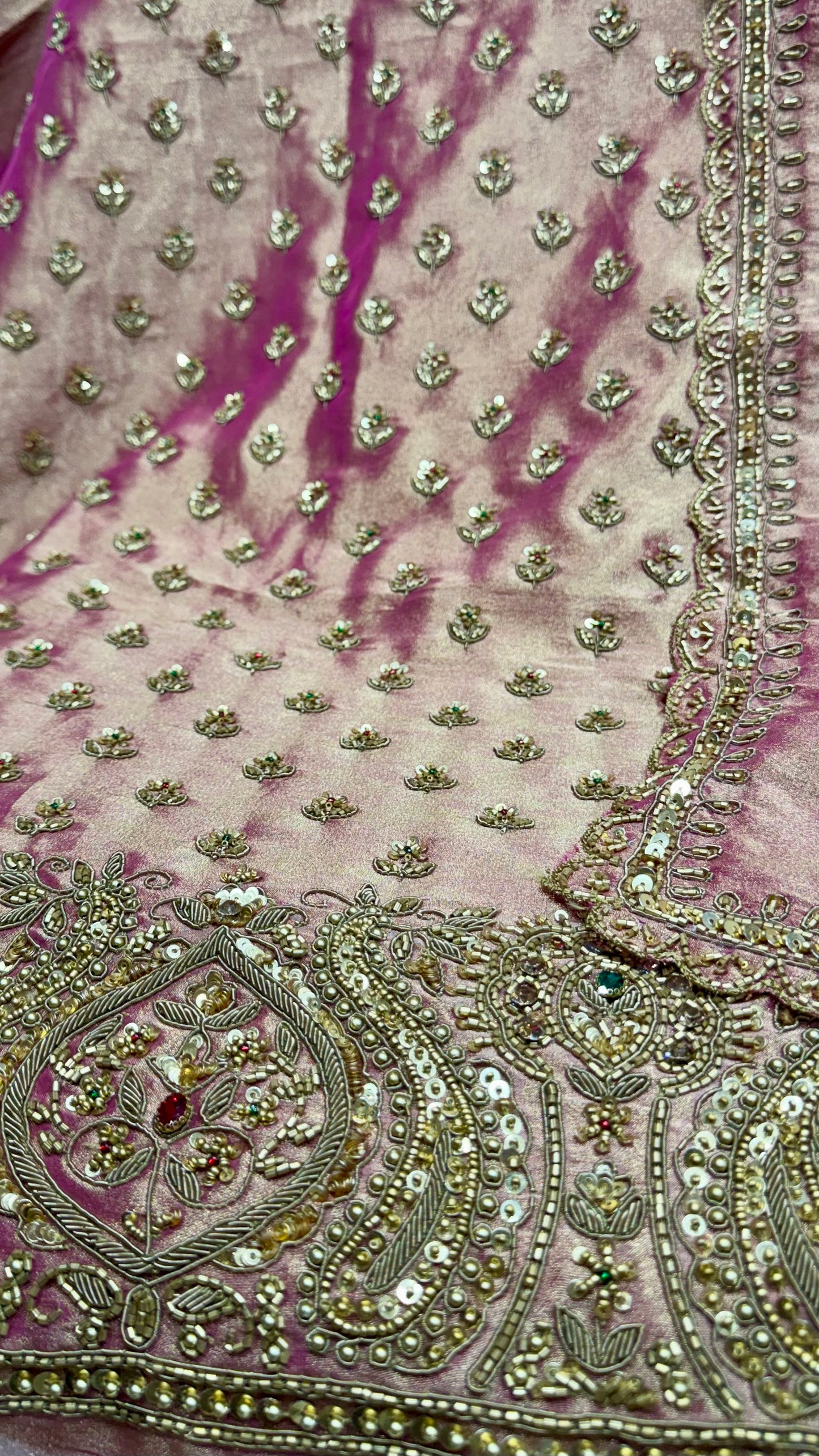 ✨ Regal Pure Tissue Oxidized Zardozi Handworked Unstitched Suit Set