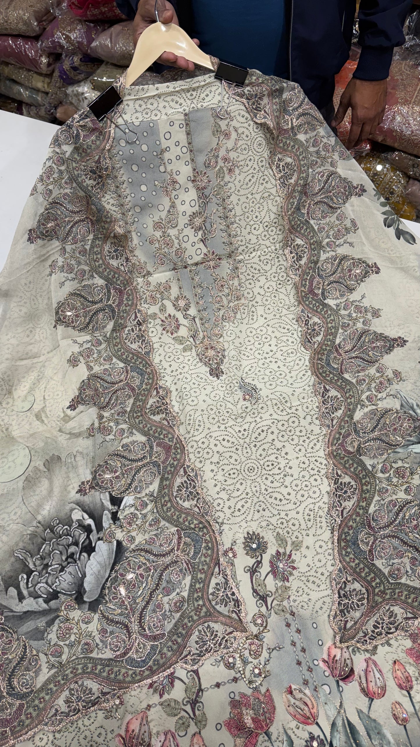 Sabyasachi Inspired Pure Crepe Digital Print Unstitched Suit Set