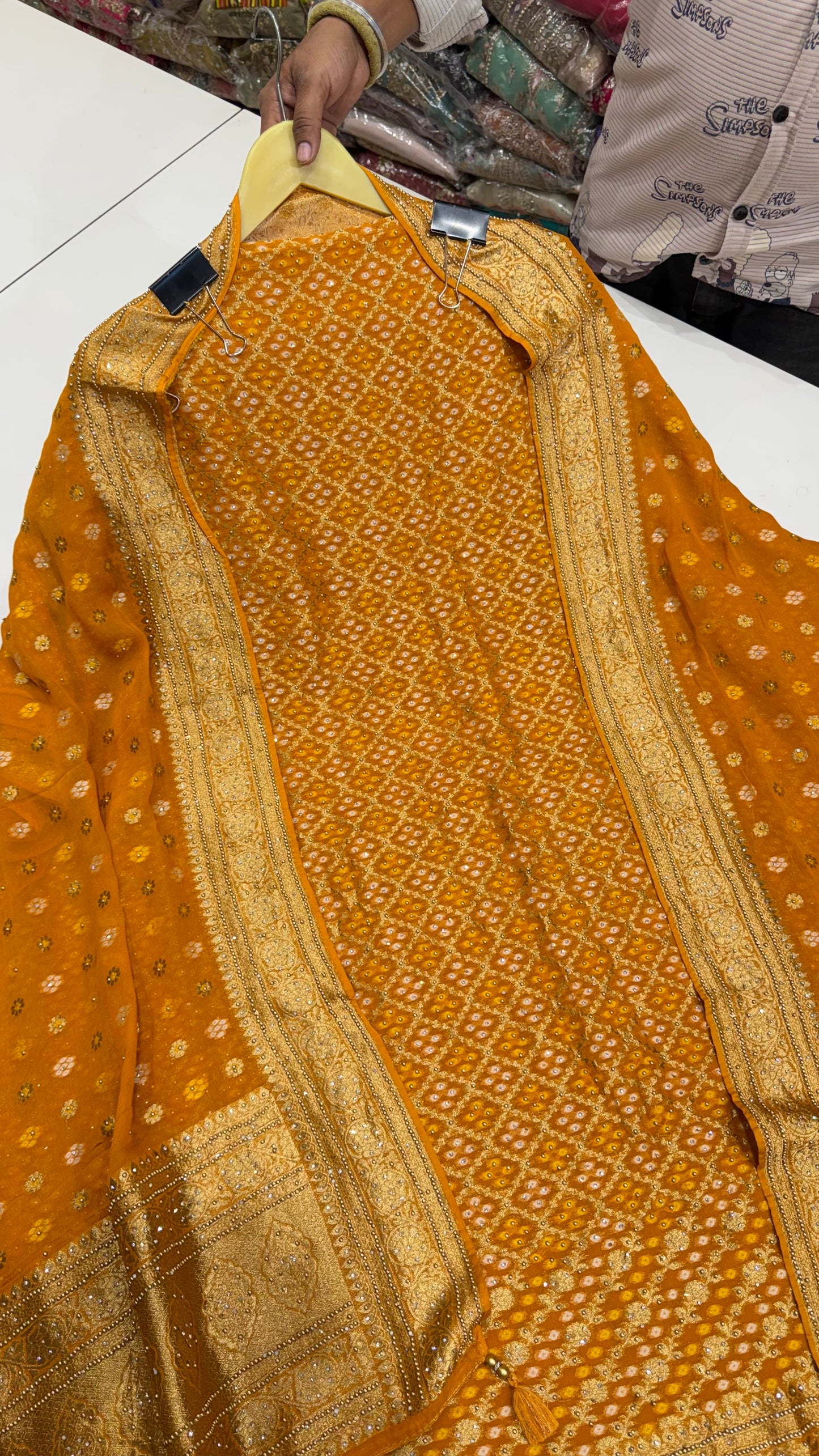 Designer Pure Mysore Georgette Handloom Weaving Unstitched Suit